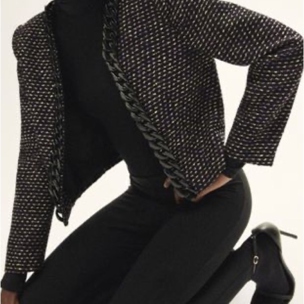 Mango Black and White Tweed Blazer - Picture 2 of 6